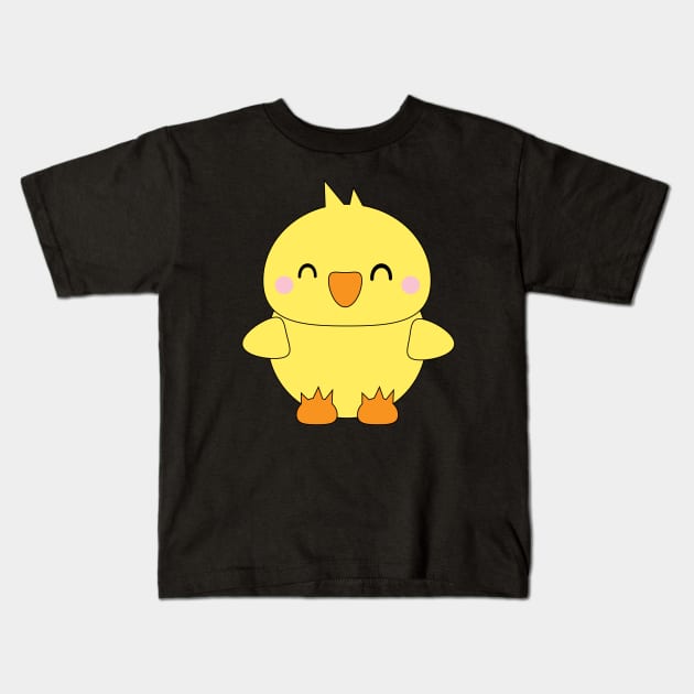 Cute Baby Chick Kids T-Shirt by Kam Bam Designs